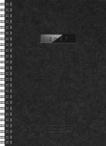 2027 BRUNNEN Buchkalender A5 schwarz 2S/1W WireO