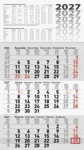 2027 Glocken Dreimonatskalender 30x52cm