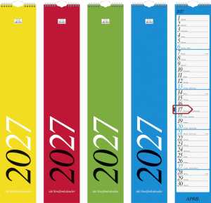 2027 rido/idé Streifenkalender 120x660mm sort