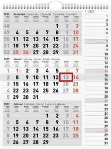 2027 rido/idé Drei-Monatskalender Kombi 30x39cm