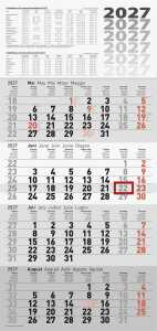2027 rido/idé Viermonatskalender quattro