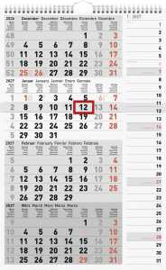 2027 rido/idé Vier-Monatskalender Kombi 30x48,5cm