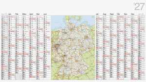 2027 rido/idé Plakatkalender m. Landkarte 114x64