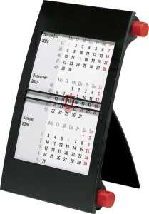 2027 rido/idé Drei-Monats-Tischkalender rot