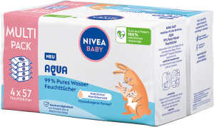 NIVEA Baby Feuchttücher 99% Aqua 4x57 Stück