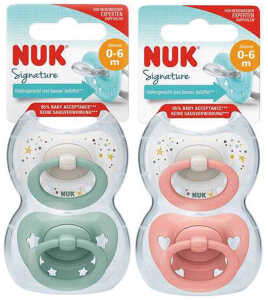 NUK Signature Schnuller Gr.1 0-6 Monat 2 Stück