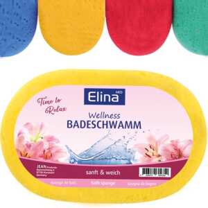 ELINA Schwamm Badeschwamm oval 5f.so.14,2x9,2x5cm