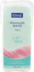 ELINA Watte 100g 100% Baumwolle im Beutel
