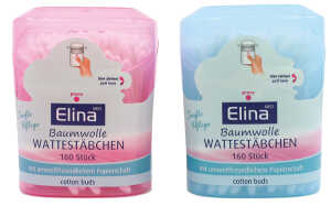 ELINA Wattestäbchen 160er Papier in Pop-Up-Dose  Lieferumfang 2 Stück sortiert