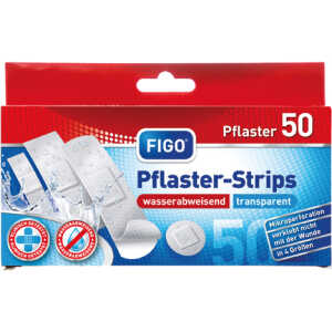 FIGO Wundverband Strips 50er wasserfest & transparent.