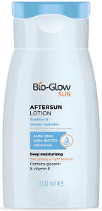BIOGLOW Aftersun Lotion 100ml mit Aloe Vera, Shea Butter und Arganöl Beruhigt und spendet intensiv Feuchtigkeit nicht fettend