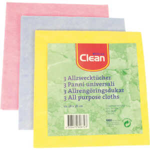 CLEAN Allzwecktuch 38x38 cm 3er Pack Thermo-Vlies