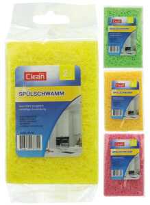 CLEAN Spülschwamm 2er 11x7x2cm 100% Zellulose