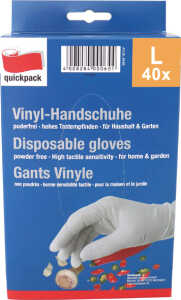 QUICKPACK Einweghandschuhe Vinyl 40er Größe L extra dünn