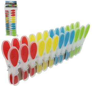 Wäscheklammern 12er Softgrip Anti-Rutsch 8,5cm