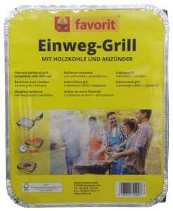 Grill Einmalgrill ca. 30x24x5cm mit Grillkohle