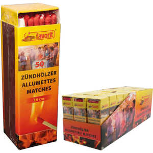 FAVORIT Sicherheits-Zündhölzer 10cm lang, 50Stk 100% FSC