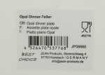Opal Teller groß 25,4cm weiß mit schwarzem Dekor