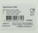 Opal Teller groß 26,6cm weiß Rillen Relief