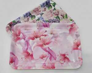 Tablett XL Blumenmotive, 32x23cm  Lieferumfang 2 Stück sortiert