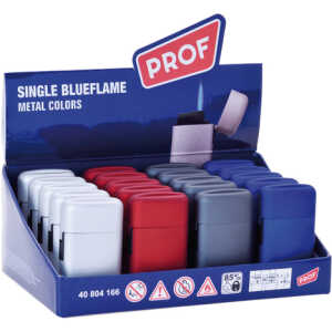 PROF Feuerzeug elektrisch Jet Flame Metal Look i. Disp