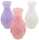 Feine Vase, 3 Farben sortiert 6,1x11,2 cm. aus Glas farbig