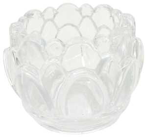Teelichthalter XL Blumen-Form 6,5x5cm aus Glas