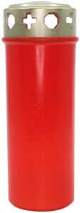 Grablicht Brenner Nr.5 rot Golddeckel XL 17x6cm