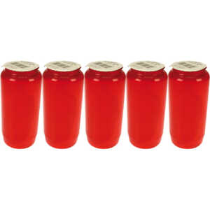 Grablicht Öllicht Nr 7 rot ohne Deckel, 5er Pack