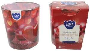 Kerze Duft Motivglas Love 100g Wachs 7x8cm