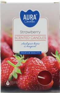 AURA CANDLES Teelichte Duft 6er Erdbeere in Faltschachtel