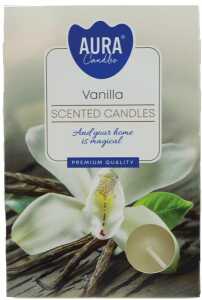AURA CANDLES Teelichte Duft 6er Vanille in Faltschachtel
