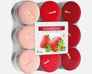 AURA CANDLES Teelichter Duft 18er Erdbeere in Blockpackung