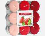 AURA CANDLES Teelichter Duft 18er Erdbeere in Blockpackung