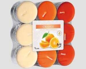 AURA CANDLES Teelichter Duft 18er Orange in Blockpackung