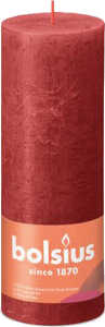 BOLSIUS RUSTIK Stumpenkerze 190x68 rot