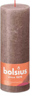 BOLSIUS RUSTIK Stumpenkerze 190x68 taupe