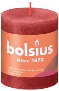 BOLSIUS RUSTIK Stumpenkerze 80x68 rot
