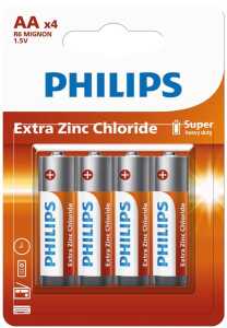 PHILIPS Batterie R6 Mignon AA 4er Pack a.Karte