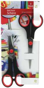 Schere 2er 17+14cm mit gummiertem Griff auf Karte