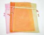 Organza-Beutel 26x19cm mit farbiger Kordel