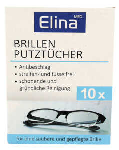 ELINA Brillenputztücher 10er in Einzelsachets