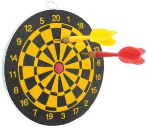 Dartspiel XL mit zwei Pfeilen, Doppelblister 15cm
