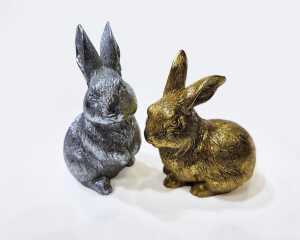 Häschen gold und silberfarben 7x4,7cm Lieferumfang 2 Stück sortiert