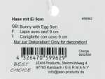 Hase mit Ei 9x4,3cm - aus feinstem Kunstharz