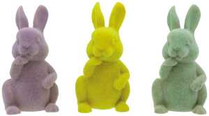 Hase sitzend 7,6x4,6cm – aus Keramik Lieferumfang 3 Stück sortiert