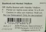 Bastkorb mit Henkel und Seidenschleife 14x8cm