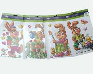 Fensterbild mit Ostermotiv 28x21cm, 4fach sort.