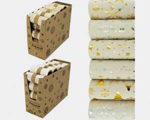 Dekostoff X-Mas 12x300cm, Polyester, 3 Designs