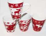 Kaffeebecher Elch 250ml konisch, 10x8,5cm Lieferumfang 4...